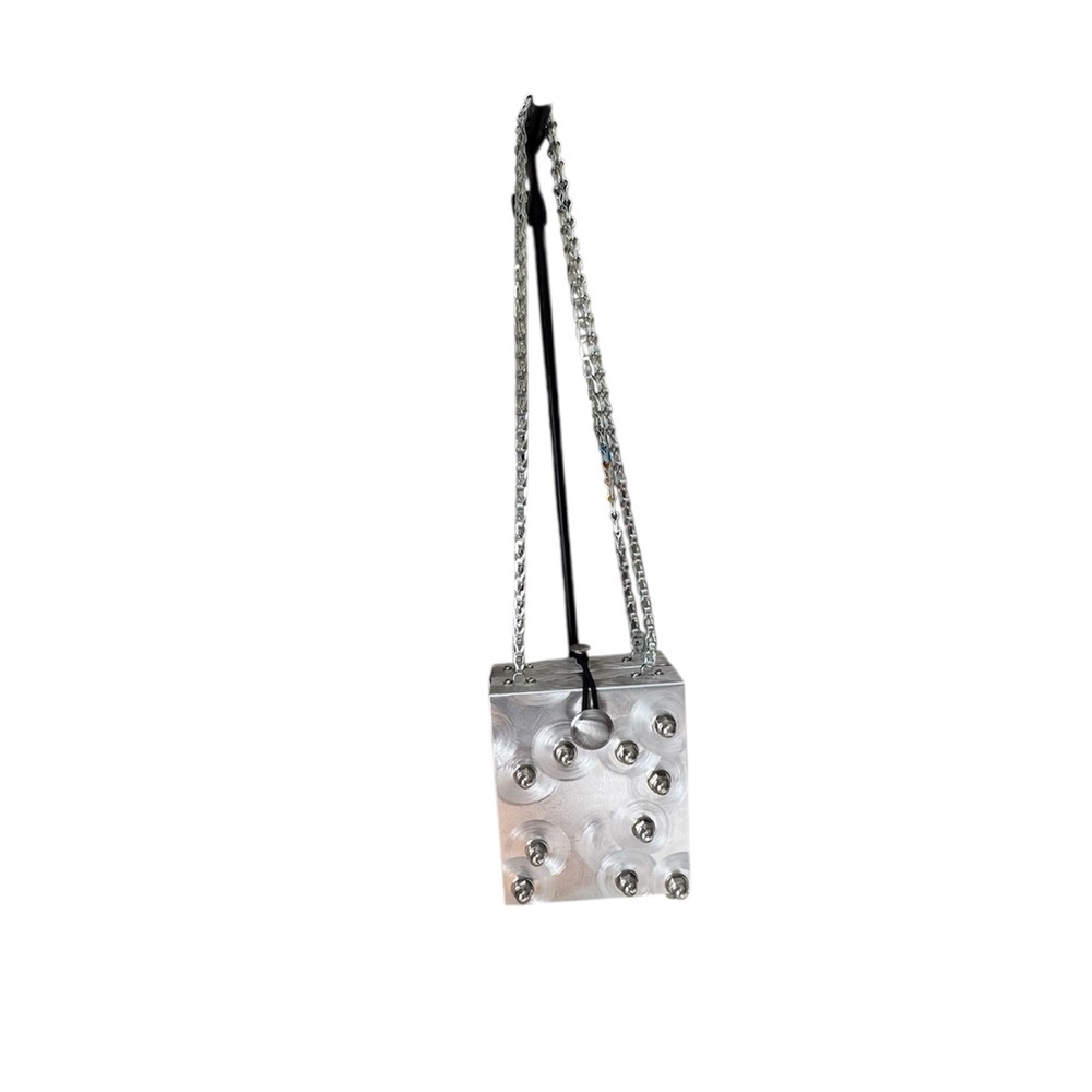Chic Silver Crossbody Bag with Chain Strap